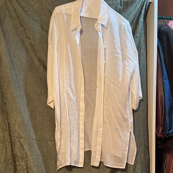 Lafayette 148 New York White Button Down Shirt - Picture 7 of 9